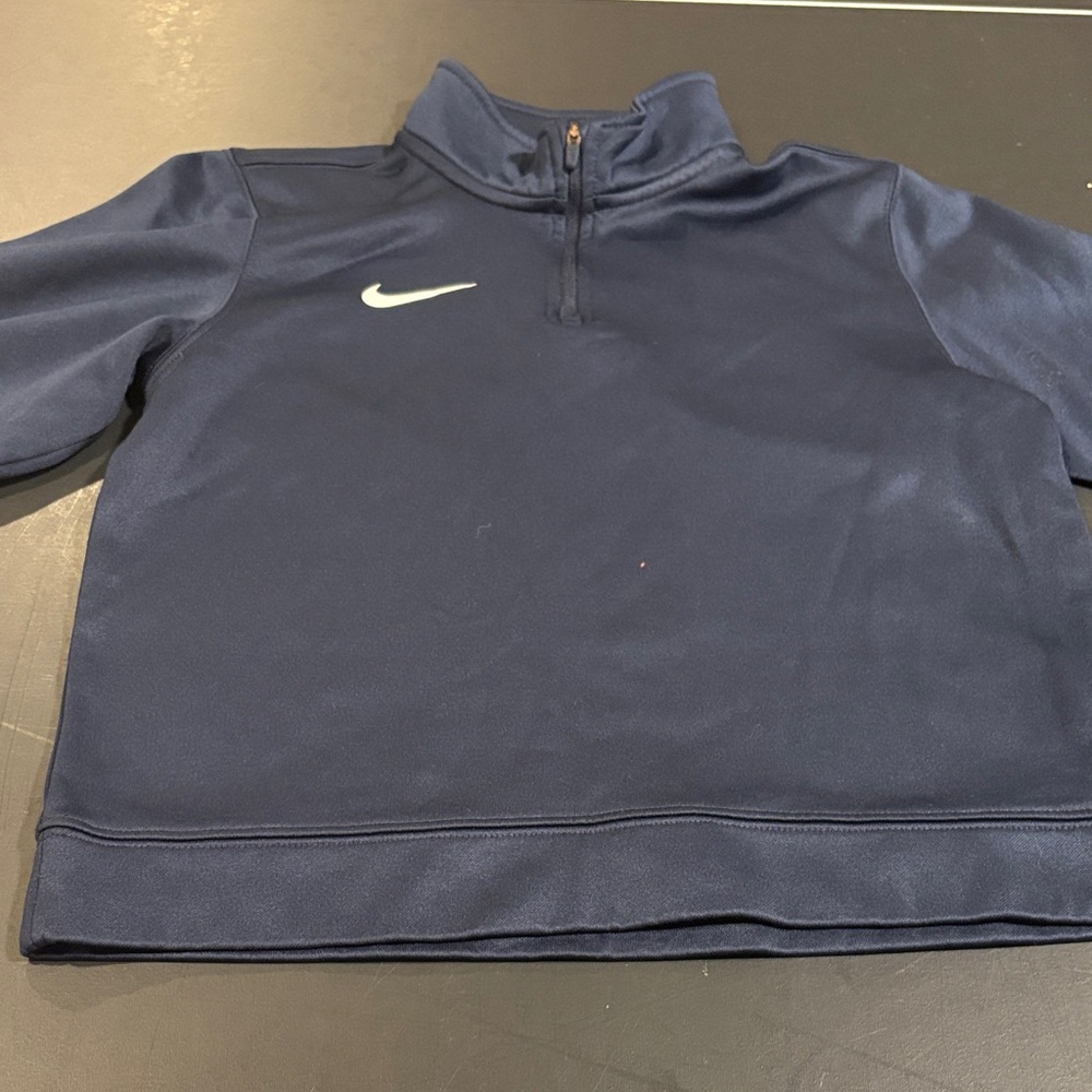 Nike Dark Blue Quarter-Zip Pullover - Picture 1 of 7